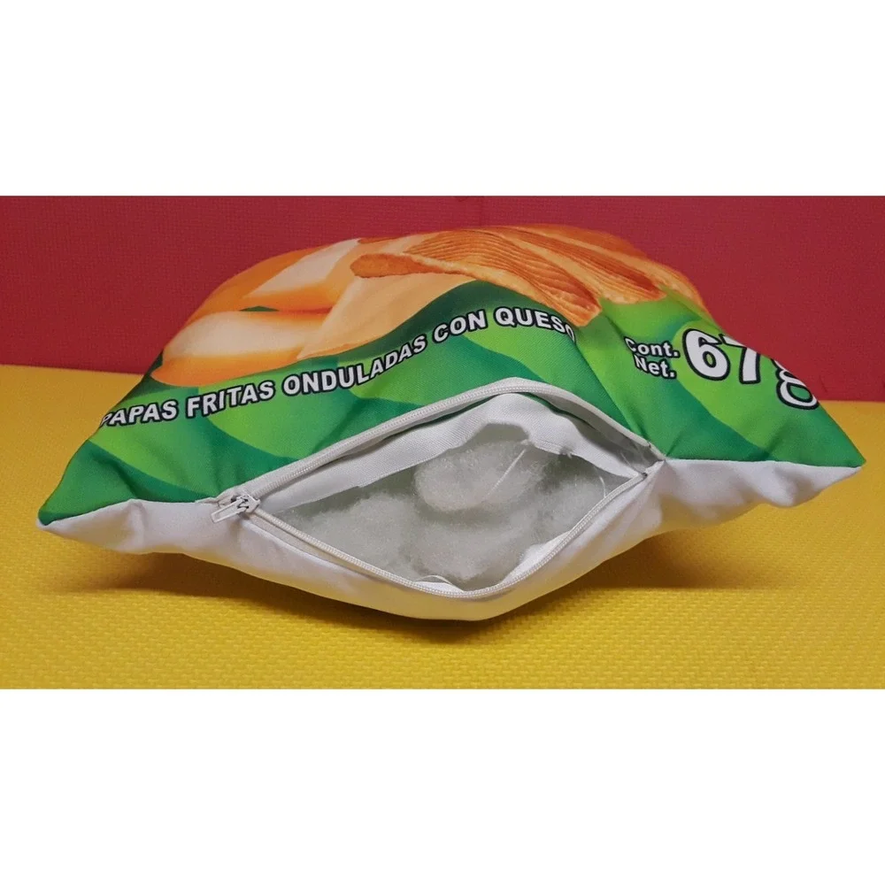Lays Ruffles Queso Chip Snack Food Themed Pillow Novelty Home Decor 17'' Tall